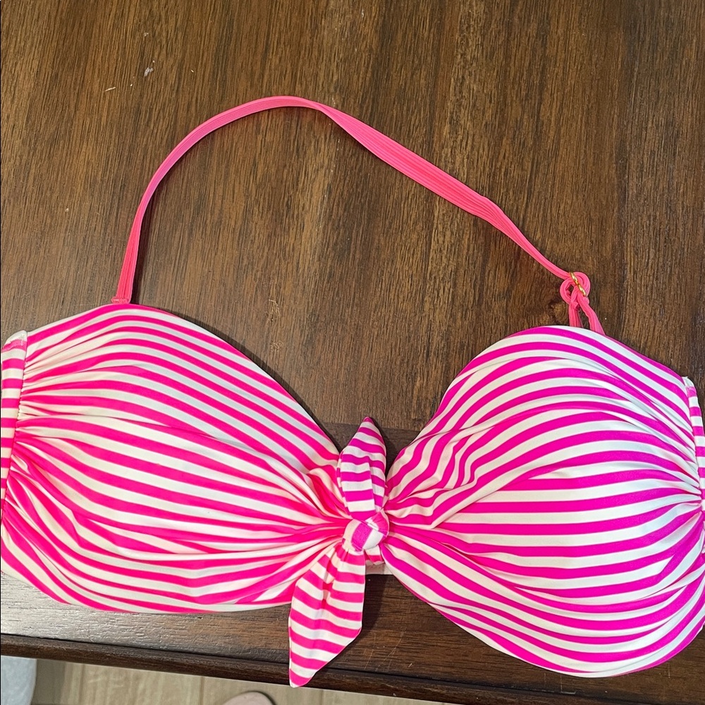 kate spade striped pink bandeau bikini top - Picture 6 of 7